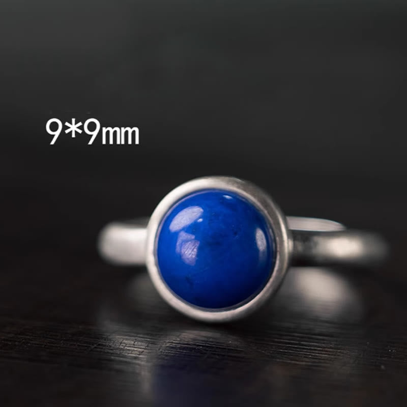 Lapislazuli Ring 925 Silber 9x9mm Balance Meditation Chakra Heilstein