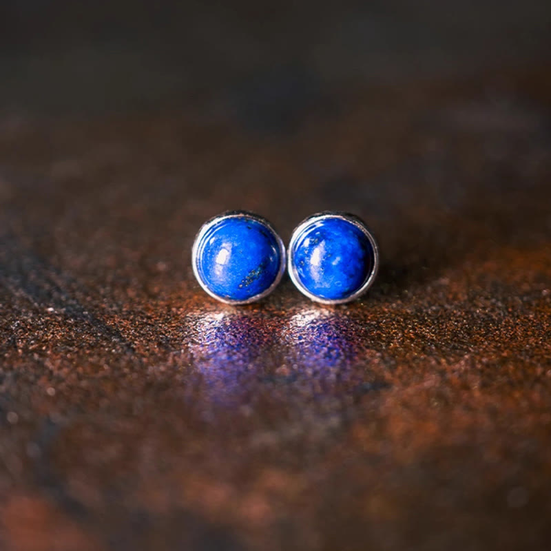 Ohrringe Lapislazuli Silber Balance Ohrstecker Boho Schmuck spirituell blau