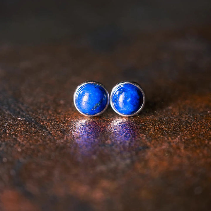 Ohrringe Lapislazuli Silber Balance Ohrstecker Boho Schmuck spirituell blau