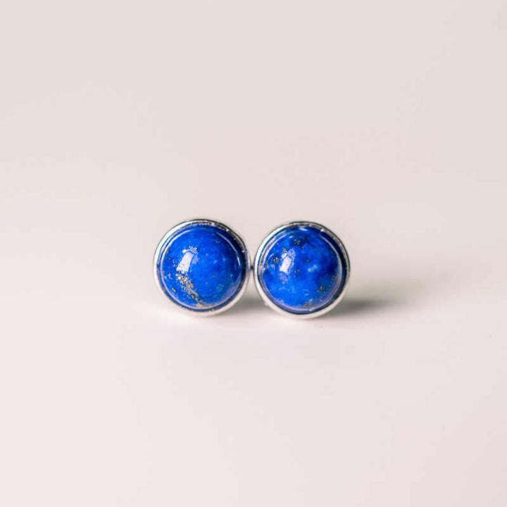 Ohrringe Lapislazuli Silber Balance Ohrstecker blau Edelstein Boho Schmuck spirituell