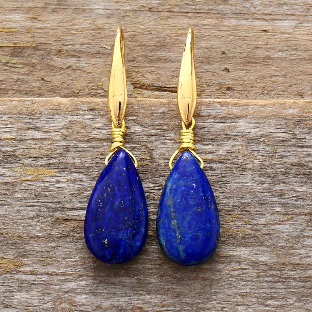 Lapislazuli Tropfen Ohrringe Blau