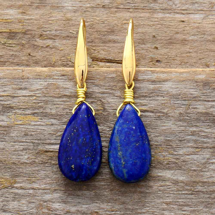 Lapislazuli Tropfen Ohrringe Blau