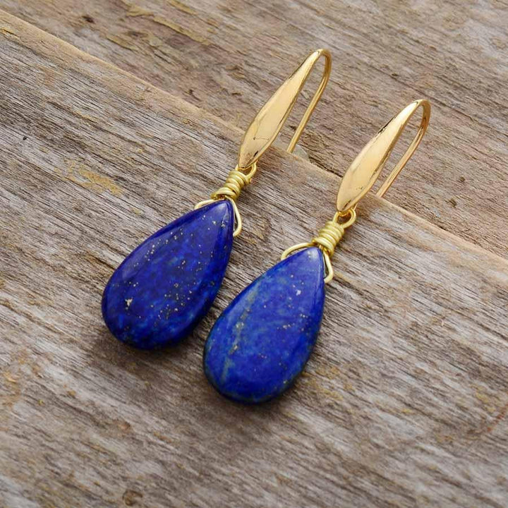 Lapislazuli Tropfen Ohrringe Hängend