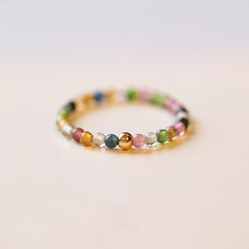 Turmalin Ring bunt mehrfarbig Heilsteine Liebe Positivität Chakra