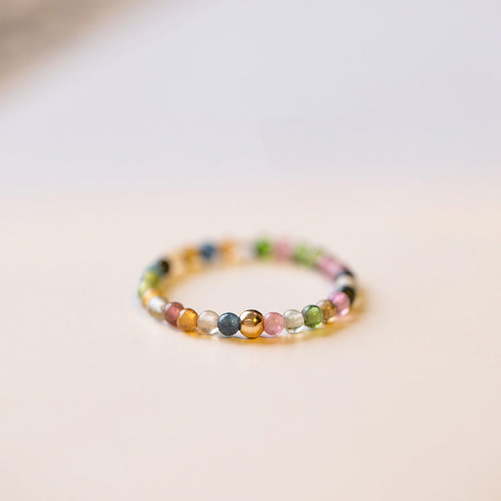 Turmalin Ring mit Liebe Positivität Heilsteine bunt Chakra Schmuck