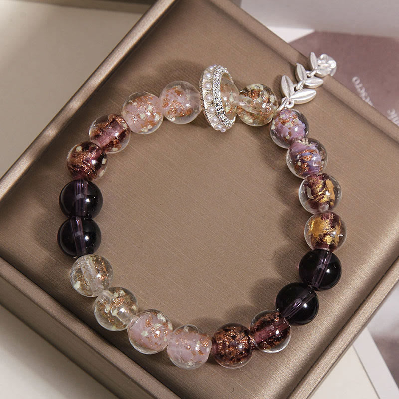 Armband Liuli Glas Perlen Wheat Ear Weizenähre Anhänger Schmuckbox elegant