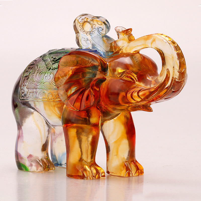 Liuli Kristall Elefant Weisheit Reichtum Wohnzimmer