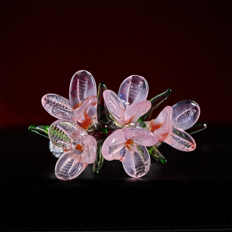 Ring Liuli Birnblüte – Weisheit rosa Kristall Blume eleganter Schmuck