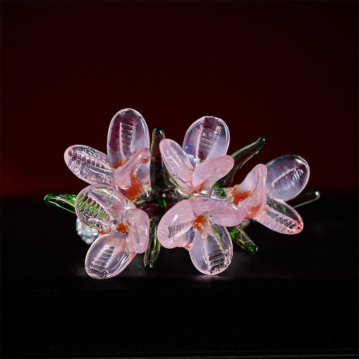 Ring Liuli Birnblüte – Weisheit rosa Kristall Blume eleganter Schmuck
