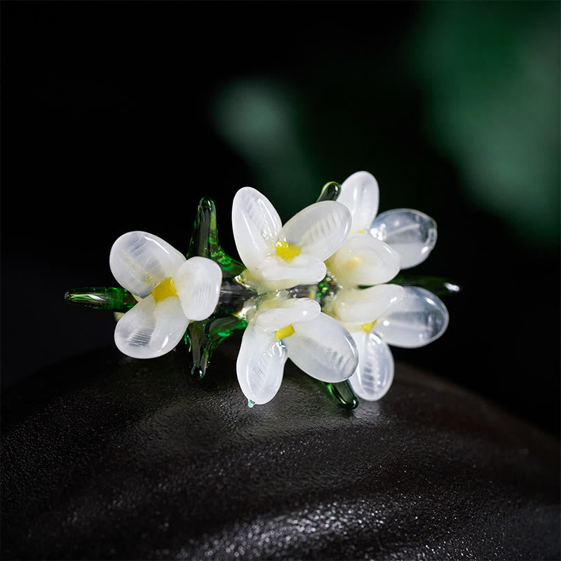 Liuli Birnblüte Ring – Kristall Blüte Weisheit Schutz Energie