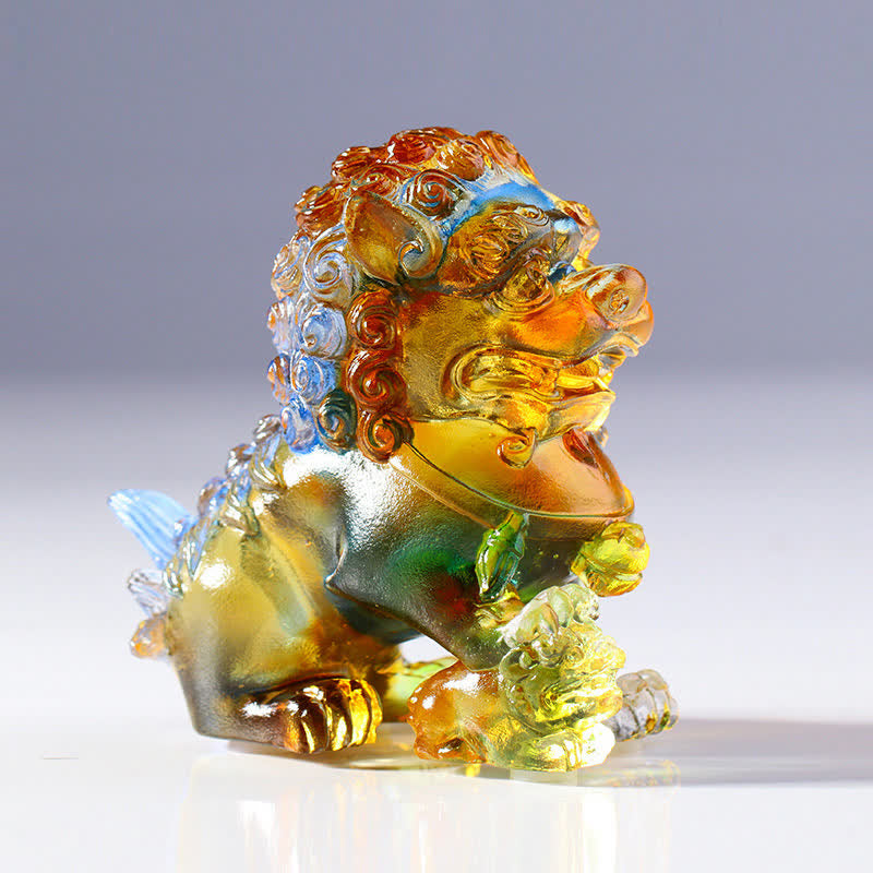 Löwe Figur Liuli Kristall Feng Shui