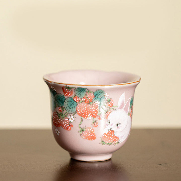 Lustige Teetasse Erdbeere Hase Keramik Gaiwan