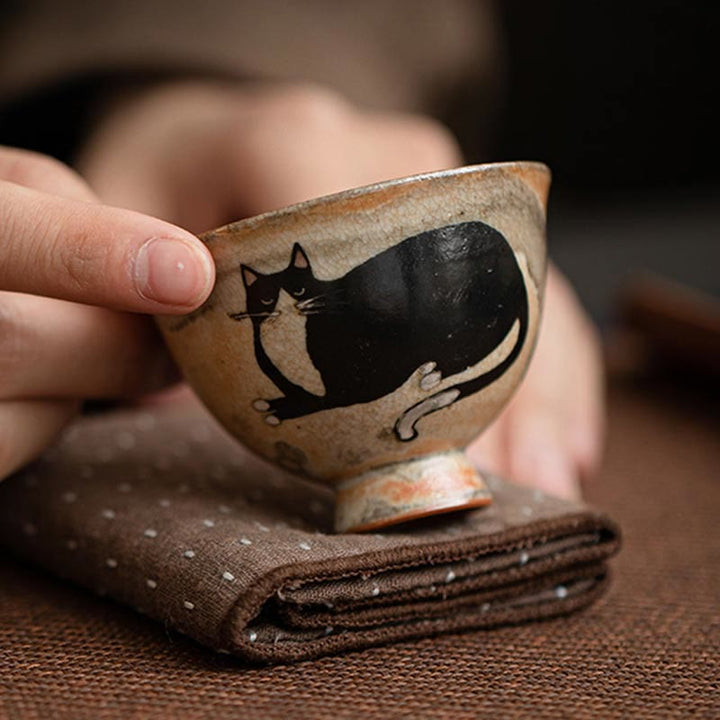 Lustige Teetasse Süße Katze Keramik Kung Fu Matcha