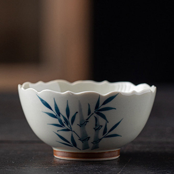 Matcha Schale Bambus Blau Keramik Teezeremonie