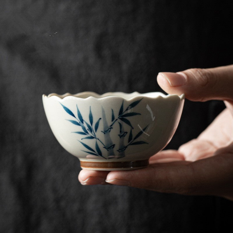 Matcha Schale Bambus Blau Keramik