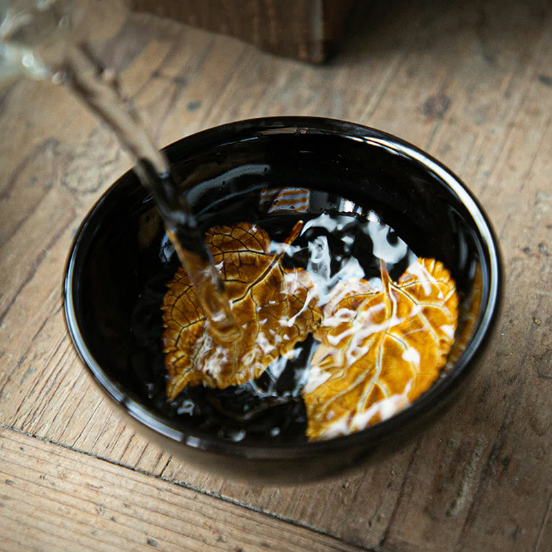 Matcha Schale Goldahorn Tenmoku Jianzhan Deko