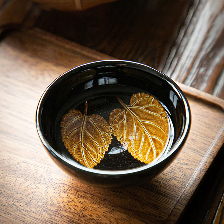 Matcha Schale Goldahorn Tenmoku Jianzhan Porzellan