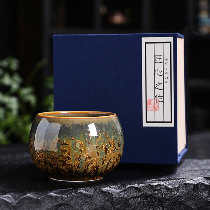 Matcha Schale Keramik Braun Bunt Handarbeit