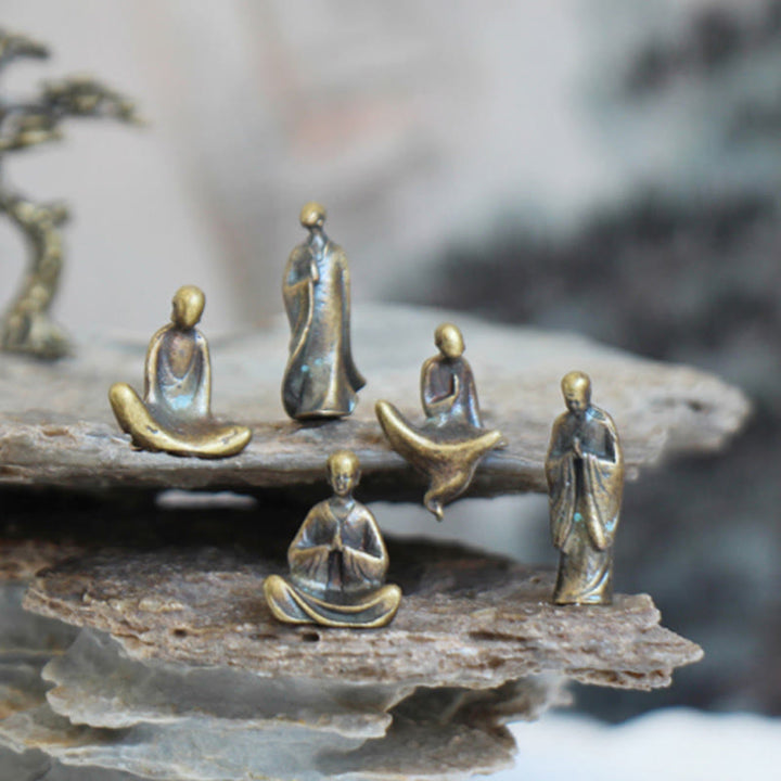 Meditation Buddha Metall Mönch Deko