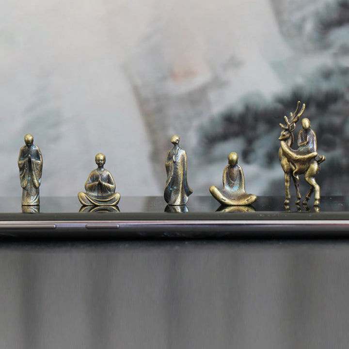 Meditation Buddha Metall Mönch Wohnzimmer