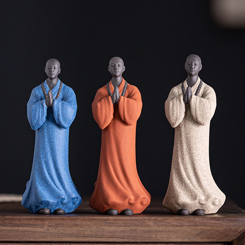 Meditation Buddha Mönch Keramik Mitgefühl