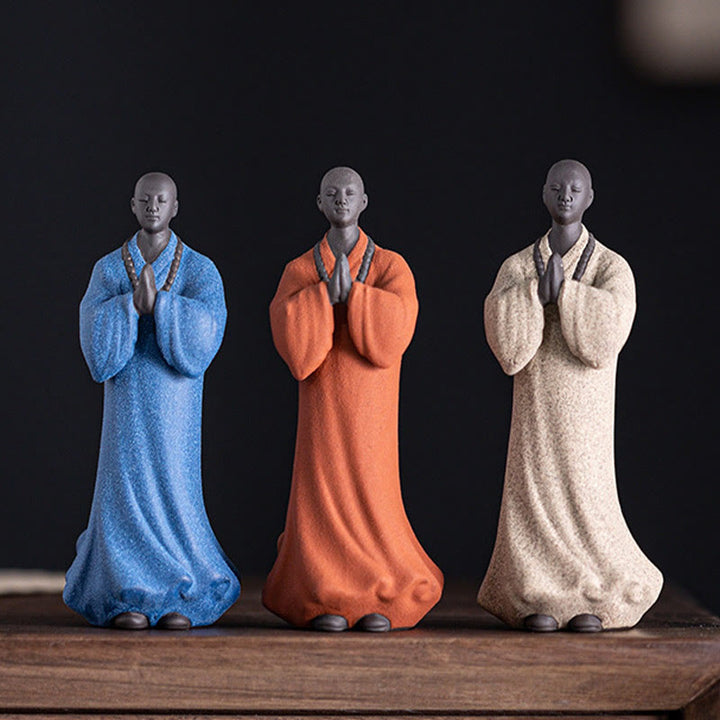 Meditation Buddha Mönch Keramik Mitgefühl