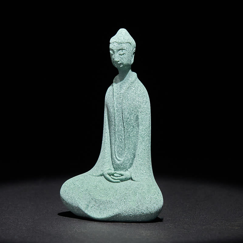 Meditation Buddha Sandstein Figur Deko