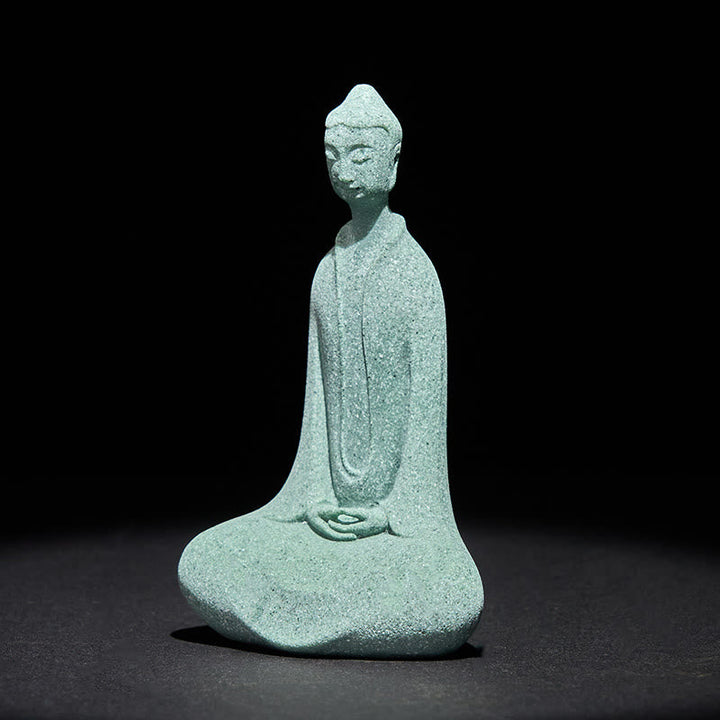 Meditation Buddha Sandstein Figur Deko