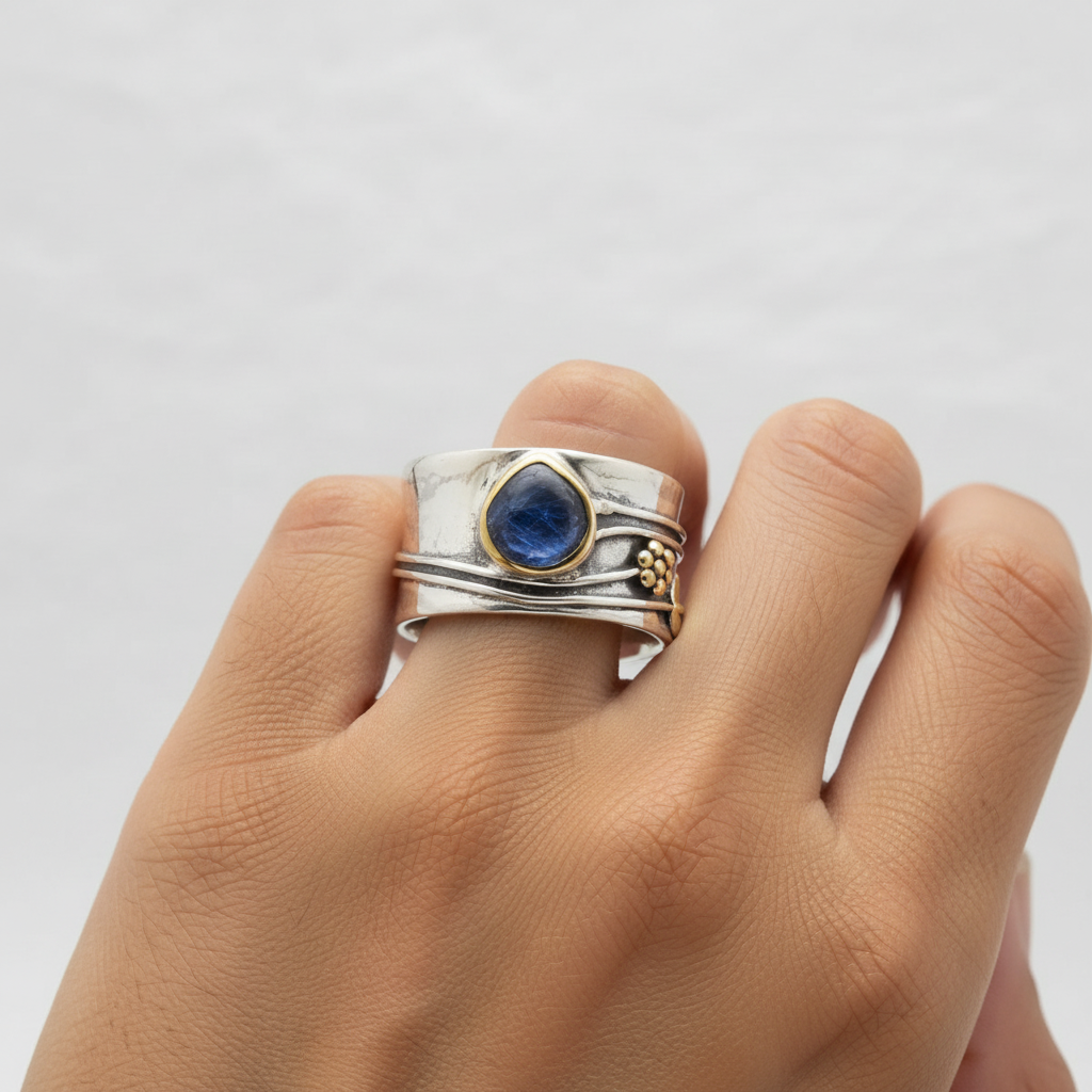 Meditationsring Boho Ring Silber Gold