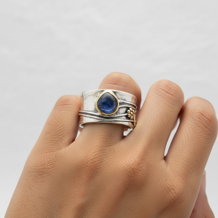 Meditationsring Boho Ring Silber Gold