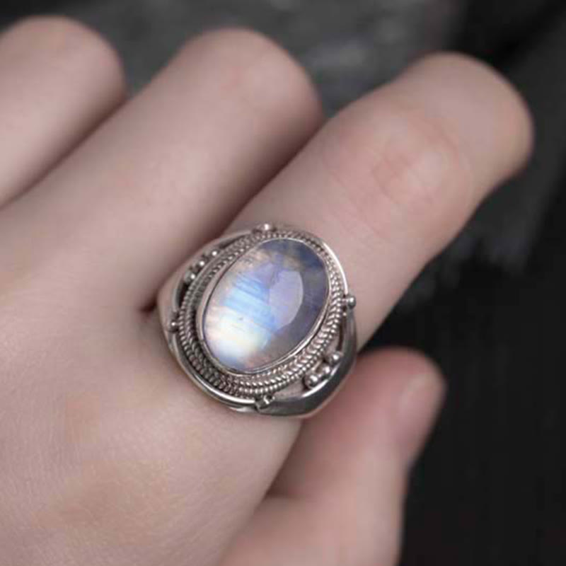 Ring 925 Silber Mondstein Heilung Energie Balance Chakra