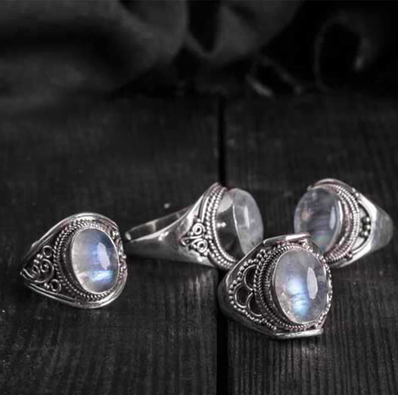 925 Silber Mondstein Ring Heilung Energie Chakra Schutz