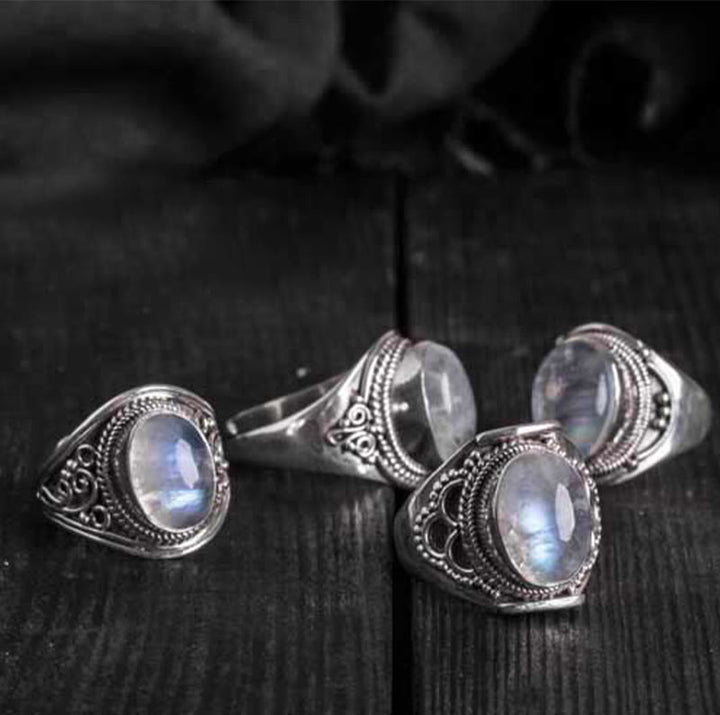 925 Silber Mondstein Ring Heilung Energie Chakra Schutz