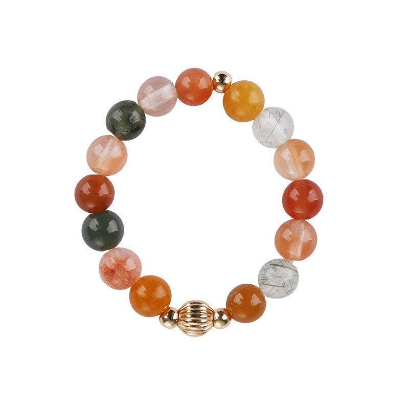 Mondstein Edelstein Ring Armband Fu Lu Shou Glück Wohlstand Schutz