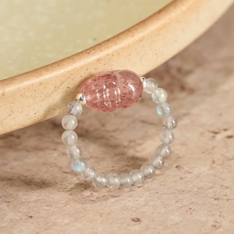 Ring Mondstein Turmalin Pixiu – Heilung