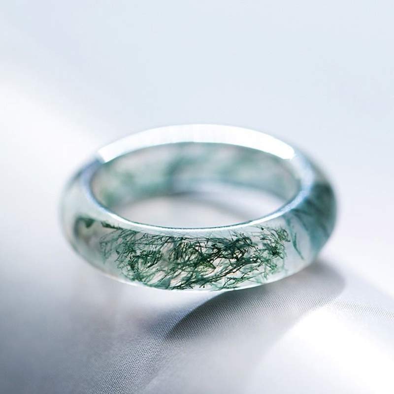Ring Moosachat Turmalin Heilung Balance Chakra Energie Kristall Schmuck