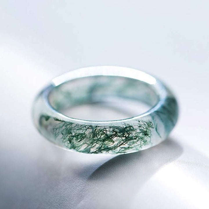 Ring Moosachat Turmalin Heilung Balance Chakra Energie Kristall Schmuck