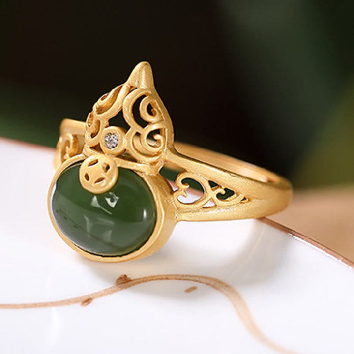 Ring Kupfer Jade Münze getragen Erfolg Glück Wohlstand Feng Shui
