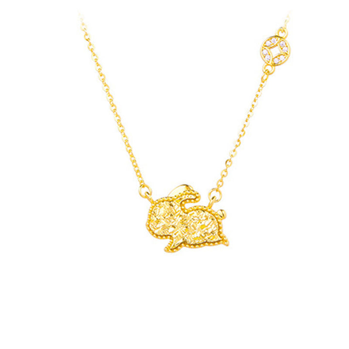 Anhänger Kette Jade Pferd Münze Chinesischer Zodiak