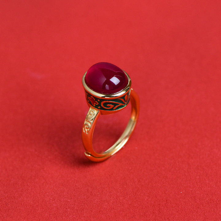 Ring 925 Silber Roter Korund – Mut