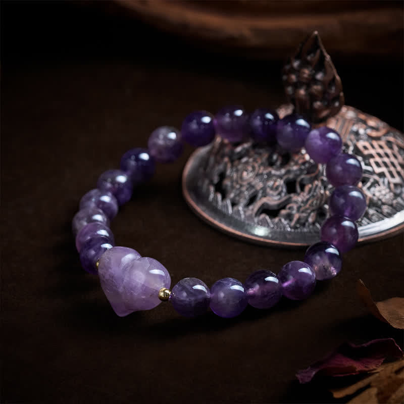 Armband Erdbeerquarz Grüner Aventurin Liebe Amethyst Perlen Pixiu Schutz Glück