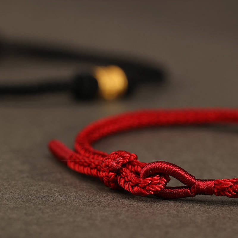 Armband Om Mani Padme Hum rot geknüpft Schutz Glück Balance Handgelenk