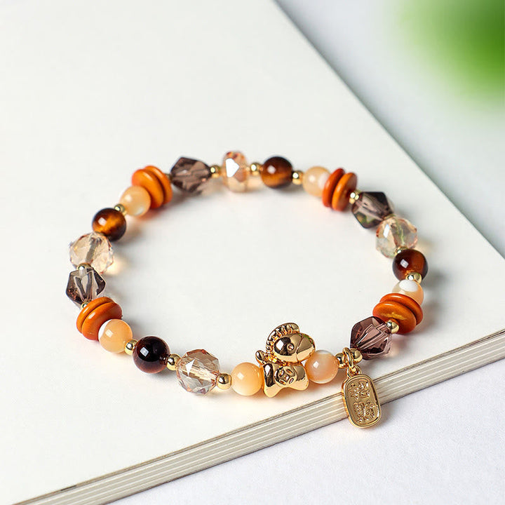 Armband Tigerauge Obsidian Pixiu Anhänger Glück Wohlstand Energie Handgelenk
