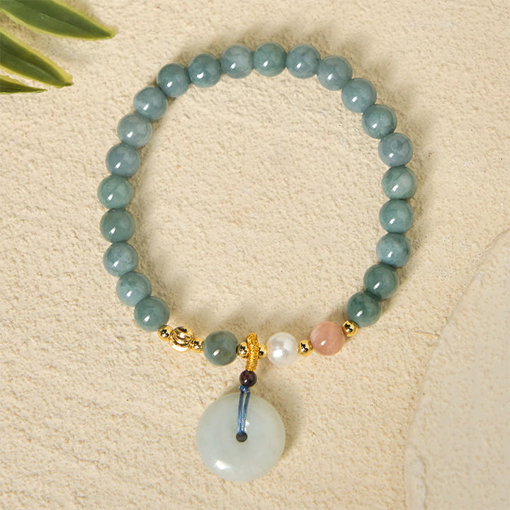 Armband Jade Friedensknoten Glück Frieden grüne Perlen Anhänger Handgelenk Schmuck