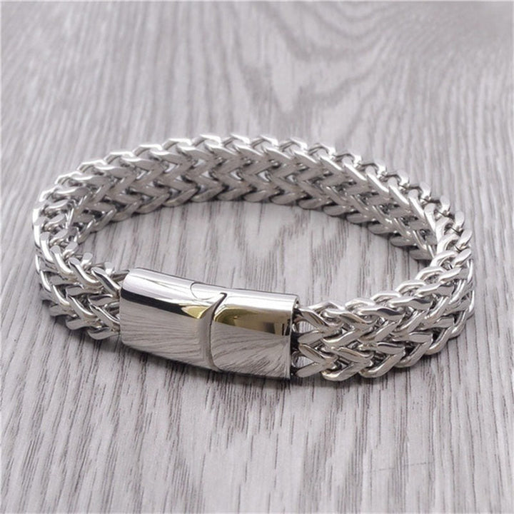 Armband Magnetisch Balance Energie Edelstahl Doppelkette Magnetverschluss Herren Schmuck