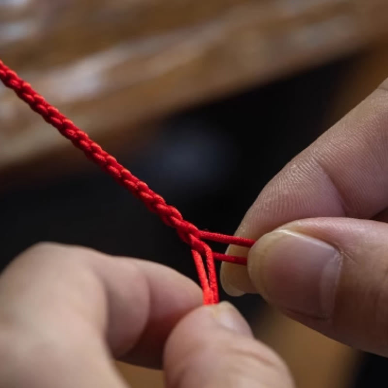 Armband Weiße Jade Cyan Jade rote Kordel handgeknüpft Glück Wohlstand Handgelenk