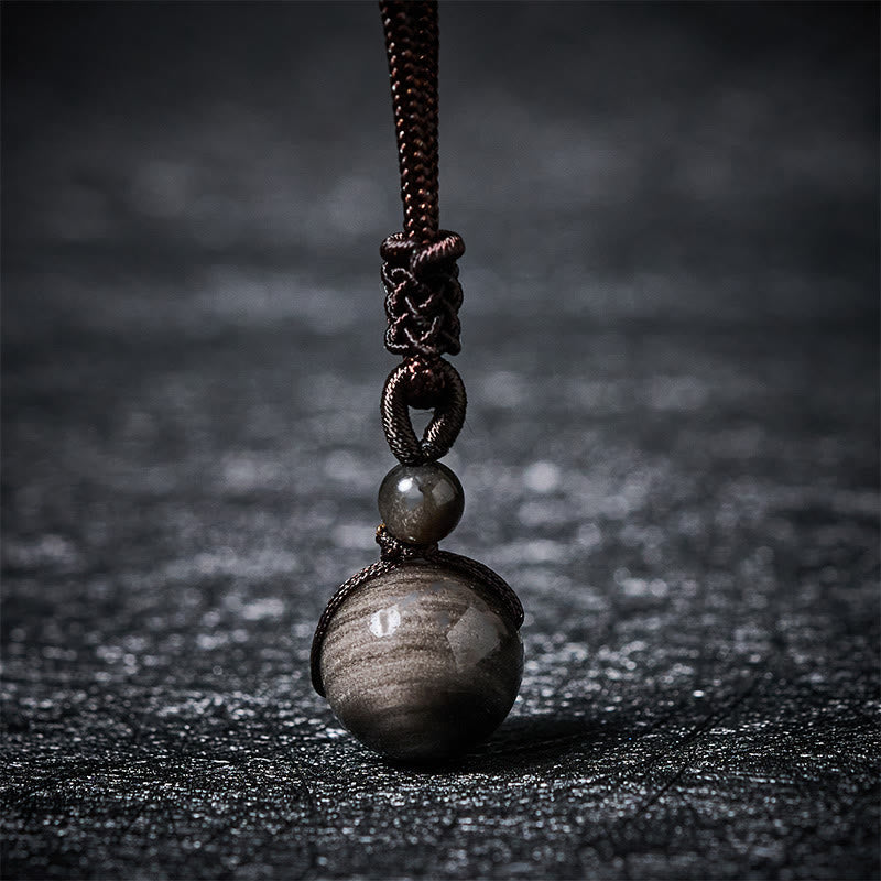 Kette Tigerauge Obsidian Regenbogen