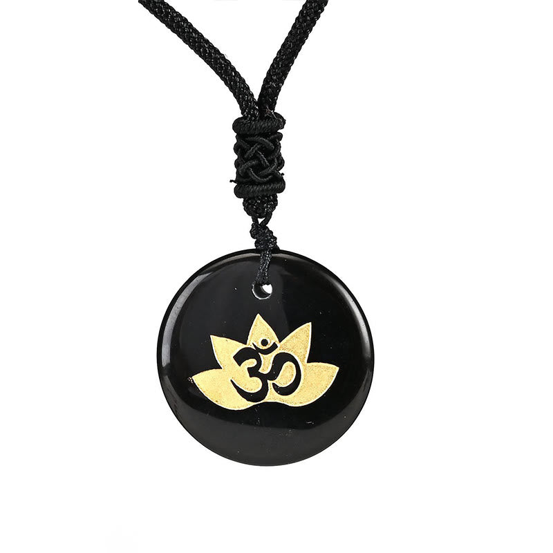 Kette Amethyst Tigerauge Lotus Om – Heilung