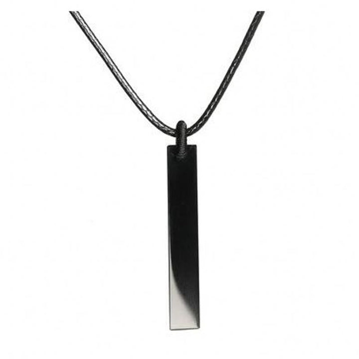 Schwarzer Obsidian Anhänger an Kordel Kette Naturstein Transformation