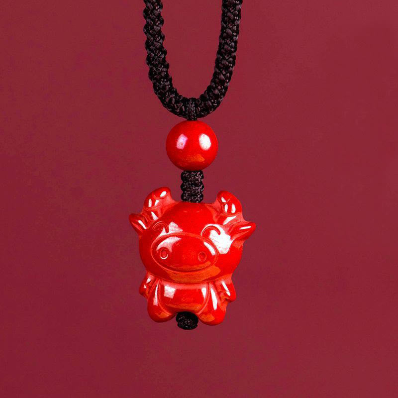 Kette Zinnober Pferd Chinesischer Zodiak – Segen